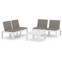vidaXL Garten-Lounge-Set 3-tlg. Kunststoff weiß