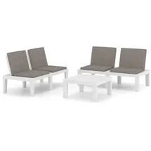 vidaXL Garten-Lounge-Set 3-tlg. Kunststoff weiß