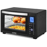 TZS FIRST AUSTRIA Minibackofen 30L, 1600 W, Digitalanzeige, Elektroofen, Pizzaofen, für den Tischgebrauch, Backen & Grillen, inkl. Drehspieß schwarz