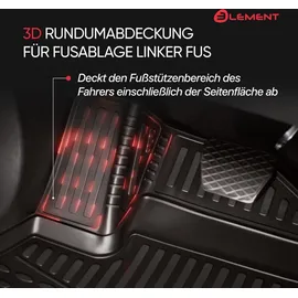 Element 3D Gummimatten Passgenaue Fußmatten OPEL Corsa F 2019- Hb 4tlg