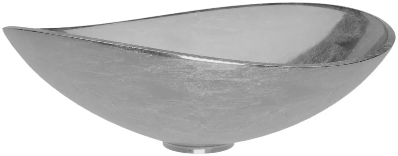 Glassdesign INFINITY OVER Aufsatzwaschtisch VetroFreddo mit AntiScratch - Silber (Blattauflage 3D)