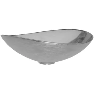 Glassdesign INFINITY OVER Aufsatzwaschtisch VetroFreddo mit AntiScratch - Silber (Blattauflage 3D)