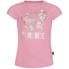 TRIGEMA T-Shirt "TRIGEMA T-Shirt mit buntem Schmetterling-Printmotiv", Mädchen, Gr. 104, lila (lilie), Single Jersey, 100% Baumwolle, Basic, Rundhals, Shirts T-Shirt