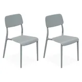 konsimo® KONSIMO Gartenstuhl GALIO 47,5 x 55,5 x 84 cm grau 2 St.
