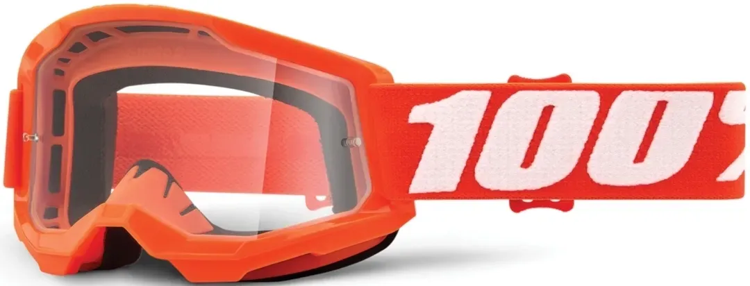 100% Strata II Jeugd Motocross Goggles, zwart-oranje, Eén maat