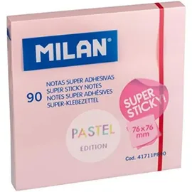 Milan Block, 90 Notizen Super Haftnotizen 76x76 Pastellrosa,
