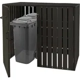 Mendler WPC-Mülltonnenverkleidung HWC-J28 140 x 115 cm schwarz