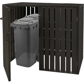Mendler WPC-Mülltonnenverkleidung HWC-J28 140 x 115 cm schwarz
