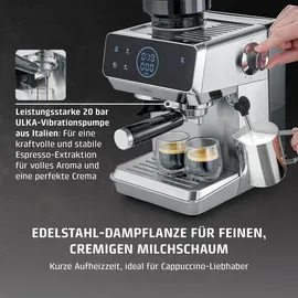 CASO Design 1826 Espresso Gourmet & Grind Siebträgermaschine
