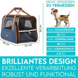 HUND IST KÖNIG ® Katzentasche | robust - formstabil | faltbar, dunkelblau, Tiere bis 6kg