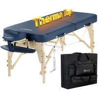 MASTER MASSAGE EQUIPMENT Massage 71cm Phoenix Mobil Klappbar Massageliege ThermaTop Integriert Heizsystem Massagebett Massagebank Kosmetikliege Holz und Tragetische-Königsblau, Mittel