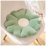 LANFIRE Blume Plüsch Kissen Kissen Bodenkissen Dekoratives Blumenkissen Sitzkissen Rückenlehnenkissen Schlafsofa Kissen (60CM, Green White)
