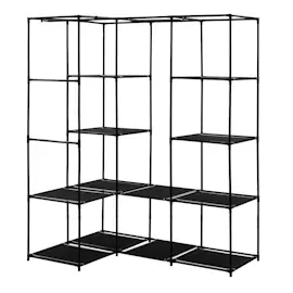 vidaXL Eckkleiderschrank 130 x 169 x 87 cm schwarz