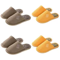 Teceyfeet Gästehausschuhe Set Waschbar,4 Paar Unisex Hausschuhe Set Winter Warm Gästepantoffel Filzpantoffeln Rutschfest Pantoffeln Slippers Ideal für Gäste, Familie, Hotel, Reisen - 38/44 EU