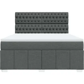 vidaXL Boxspringbett 180 x 200 cm Dunkelgrau