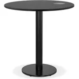 KADIMA DESIGN Esstisch, Ø 68 cm, Holz & Gusseisen, Rund, für Cafes & kleine Räume. Schwarz