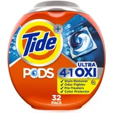 Tide PODS 4 in 1, Ultra Oxi, Laundry Detergent Liquid Pacs, 32 Count - Packaging May Vary