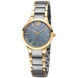 REGENT Damen Solaruhr Analog Metallarmband gold grau URF1535 - Goldfarben