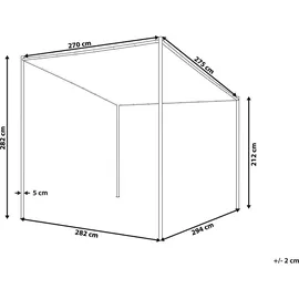 Beliani Vimino 2,94 x 2,82 m Grau/Schwarz