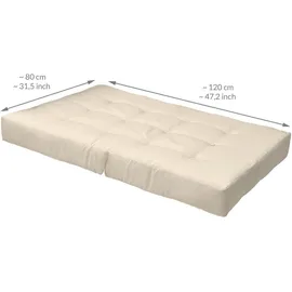 Beautissu Palettenkissen 120 x 80 x 15 cm beige 2-tlg.