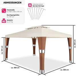 Tectake Rattan Mona 3 x 4 m braun/creme