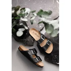 Pantolette, Sommerschuh, Strandschuh, Nieten - NEUE KOLLEKTION, Gr. 37, schwarz, , 31625763-37
