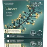 Lumineo LED Lichterkette Cluster Warmweiß / Klassisch Warm 1.128 LED 10,5 m