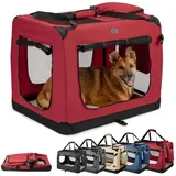 LIONTO Hundetransportbox 82 x 58 x 58 cm Dunkelrot