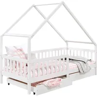 Idimex Hausbett ALVA 90 x 200 cm Kiefer massiv weiß