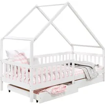 Idimex Hausbett ALVA 90 x 200 cm Kiefer massiv weiß