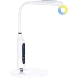 LED Schreibtischlampe CYGNUS mit Dimmer Metall Weiß
