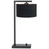 Steinhauer Tischleuchte Schreibtischlampe Beistelllampe Drehschalter Metall Stoff Schwarz