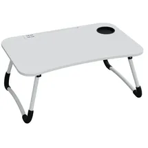 Hago HAGO® Laptoptisch 60x40cm Weiß Lapdesk klappbar USB Notebooktisch Getränkehalter