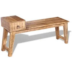vidaXL Sitzbank mit Schublade Massivholz Mango 120x36x60 cm
