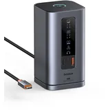 Baseus Docking Station Spacemate Series 11-in-1 Docking Station 3 Monitors with 2 x HDMI 1 x DP 4K @ 60Hz, 3 x USB-A/C 10 Gbps, 1 Gbps Ethernet, 100 W PD, Compatible with Laptop