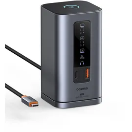 Baseus Docking Station Spacemate Series 11-in-1 Docking Station 3 Monitors with 2 x HDMI 1 x DP 4K @ 60Hz, 3 x USB-A/C 10 Gbps, 1 Gbps Ethernet, 100 W PD, Compatible with Laptop