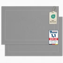 Komfortec Duschvorleger Silber Grau 50 x 80 cm