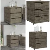 Gartenschrank Grau 55x59x69 Cm Poly Rattan - Outdoor-schrank - Gartenschrank - Stauraum - Gartenorganisation - Polyrattan - Home & Living