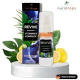 nuridrops REVIVE Mundspray | Vitamin B Komplex | Menthol- und Zitronenaroma | Anti Kater & Hangover Spray | mit Vitamin B12 | perfekt für Festivals, Parties, Feiern | gegen Müdigkeit