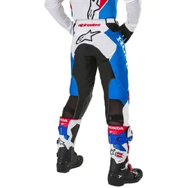 Alpinestars Honda Racer Iconic Textilhose - Weiß/Hellblau/Hellrot/Schwarz / 32