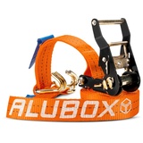 ALUBOX Zurrgurt Spanngurte mit J-Haken 4 Stück 38mm breit Größenwahl (1-St) orange 3.8 cm x 9000 cm