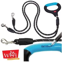 Wigzi Dual Doggie Gel Leine mit Gel-Handgriffe, Black, Medium/Large Size