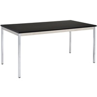 Sodematub Mehrzwecktisch esche-schwarz rechteckig, Vierkantrohr chrom, 160,0 x 80,0