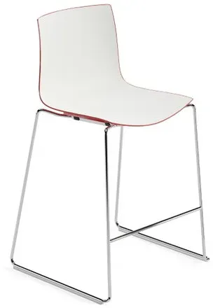 Arper Barhocker Catifa 46 zweifarbig Kufengestell Chrom