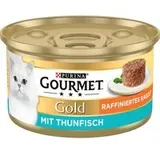 Purina Gourmet Gold Raffiniertes Ragout Huhn, Thunfisch, Lachs und Rind 48 x 85 g