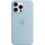 Apple Silicon Case MagSafe iPhone 15 Pro Max Hellblau Induktives Laden, Stoßfest