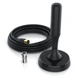 CSL Dvb-t, DVB-T2 Stabantenne für Innenbereich, digitale Antenne mit 4m Kabel / inkl. F-Stecker Adapter