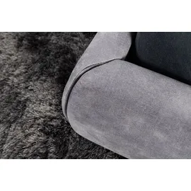 Riess-Ambiente Doppelbett FLORENZ 180x200cm grau Samt Kingsize Polsterbett