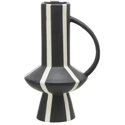 Vase   , schwarz , Porzellan , Maße (cm): B: 10,9 H: 19,6