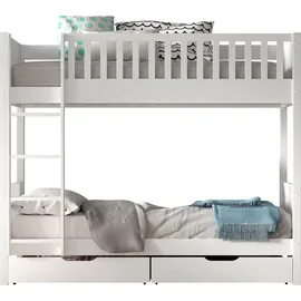 Vipack Etagenbett Scott 90 x 200 cm Kiefer massiv weiß